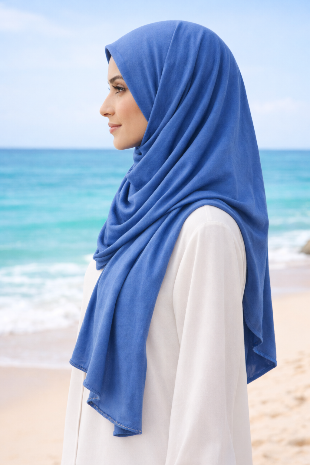 Sea of Belize Soft, stretchy cotton jersey scarf designed for comfortable everyday modest wear