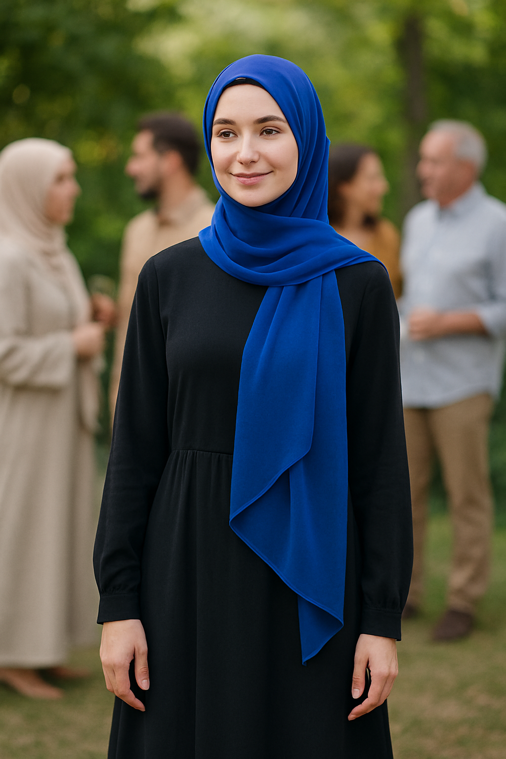 Set Sail Blue Lightweight Rectangular Chiffon Scarf for Women – Sheer Wrap