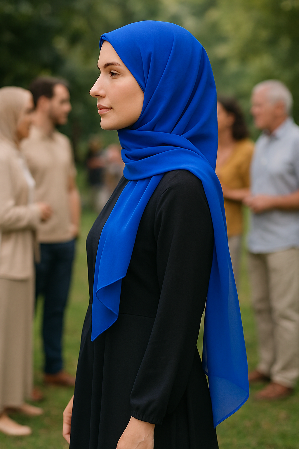 Set Sail Blue Lightweight Rectangular Chiffon Scarf for Women – Sheer Wrap