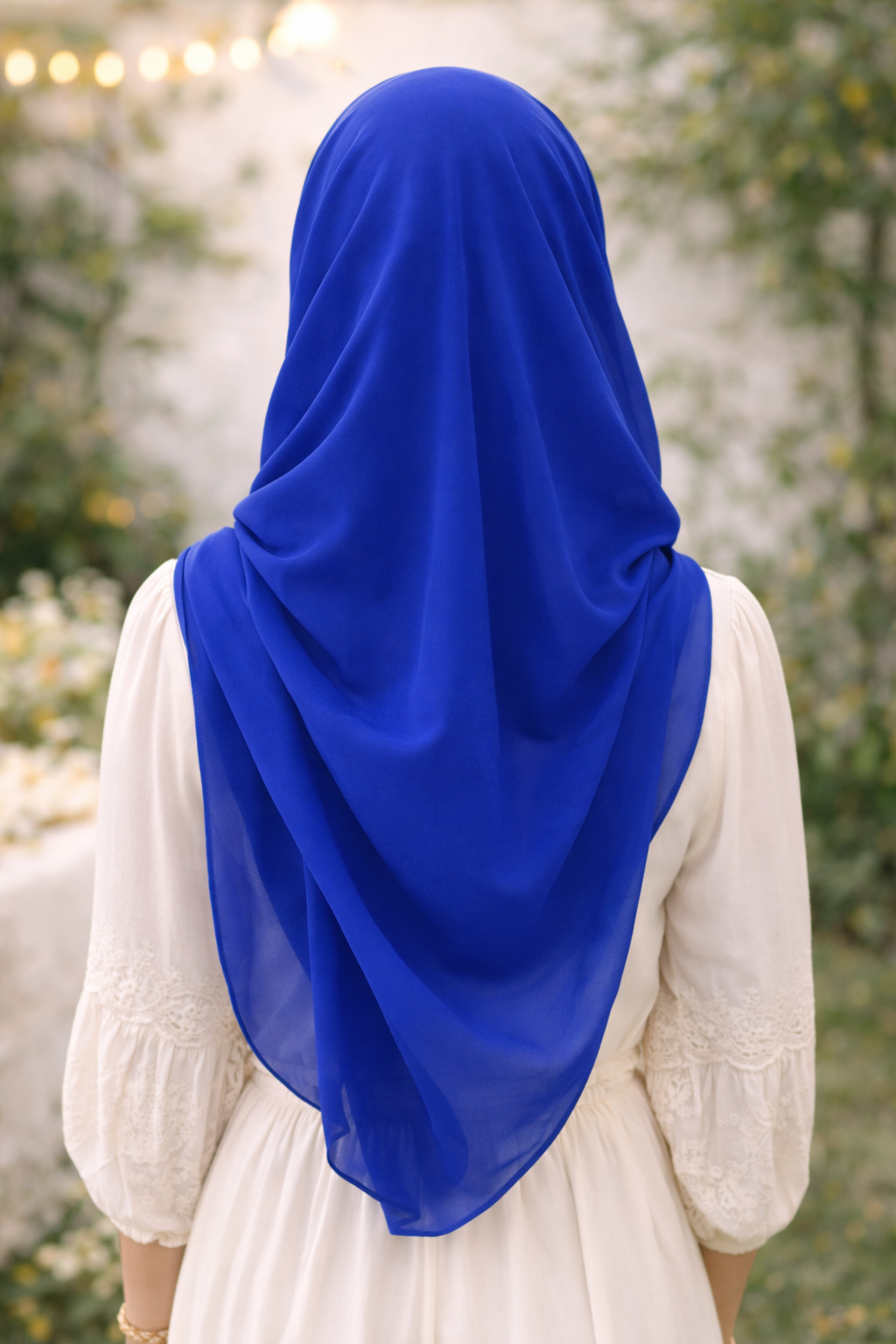 Sodalite Blue Lightweight Rectangular Chiffon Scarf for Women – Sheer Wrap