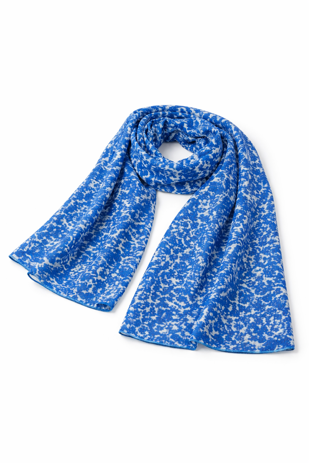 Swedish Blue Speckled Chiffon Lightweight Modest Scarf for Women