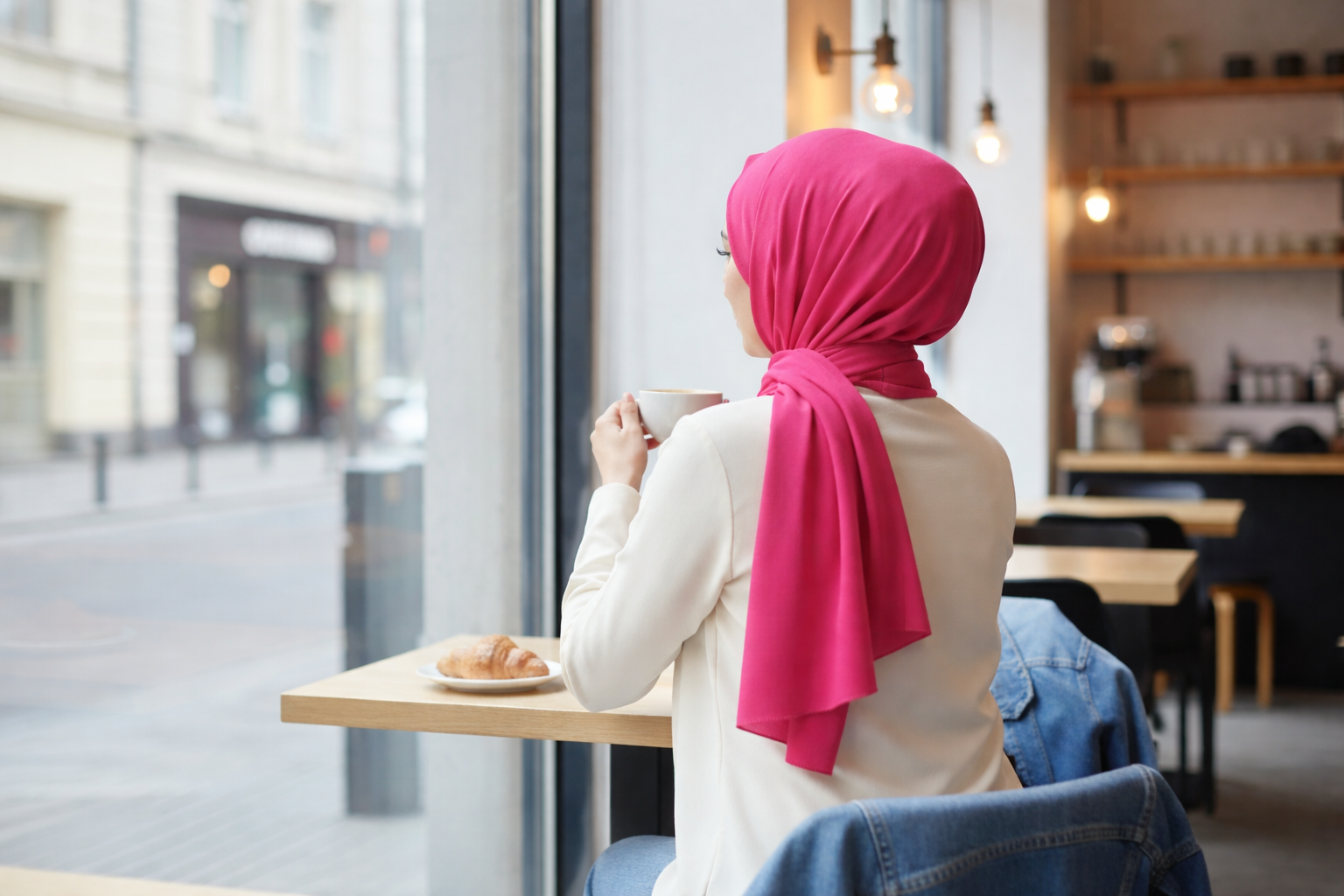 Vivacious Pink Lightweight Rectangular Chiffon Scarf for Women – Sheer Wrap