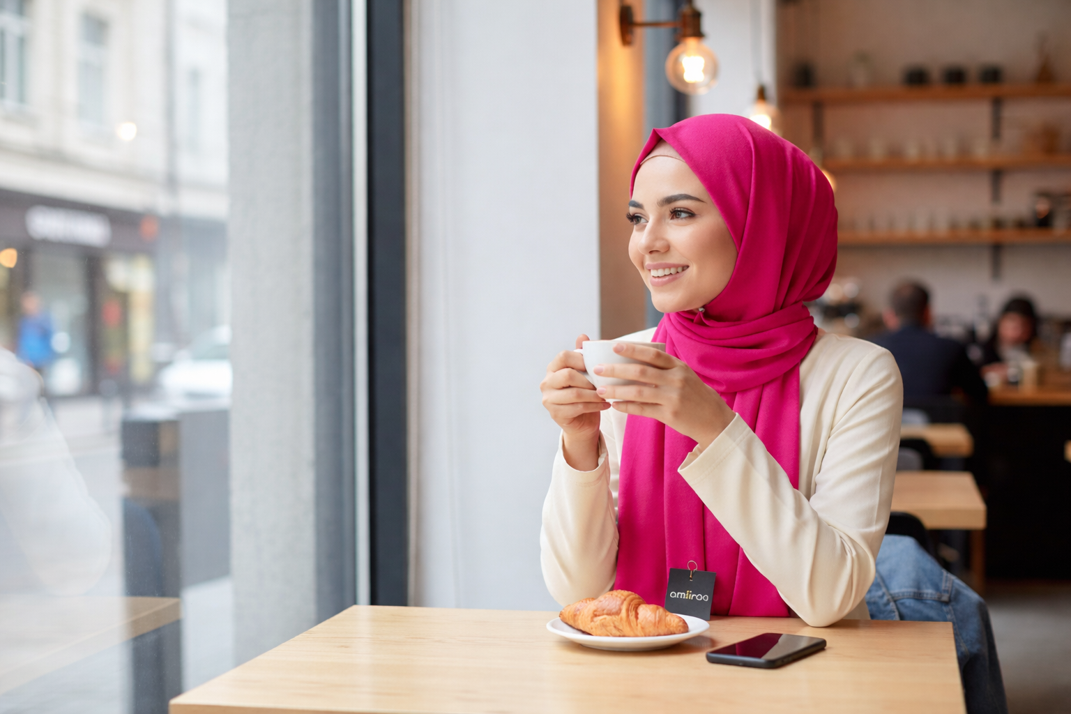 Vivacious Pink Lightweight Rectangular Chiffon Scarf for Women – Sheer Wrap