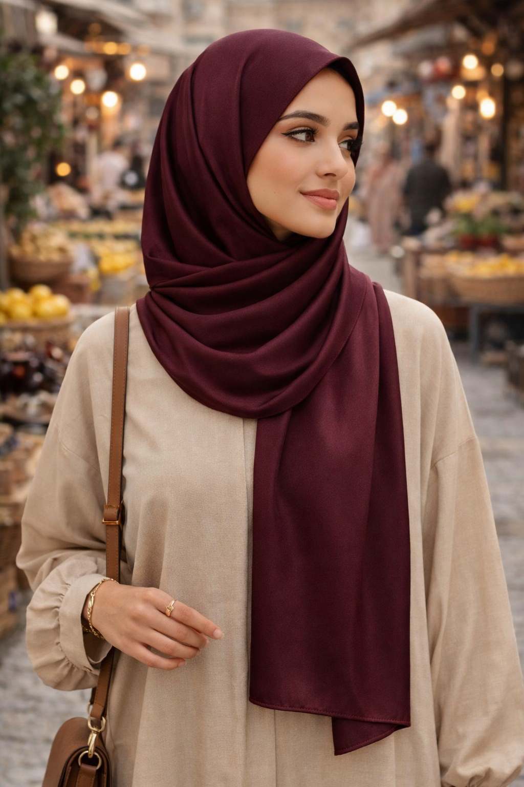 Windsor wine Soft Rectangular Satin scarf for Women