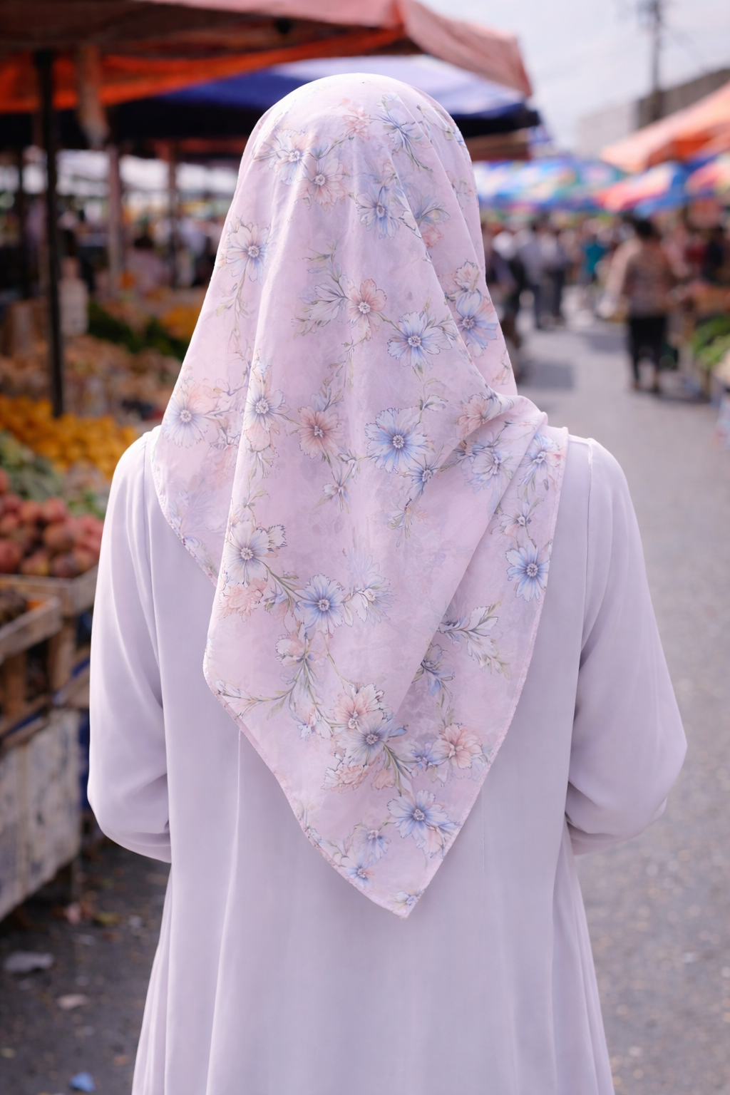 Winsome Orchid Floral Chiffon Scarf for Modest Elegance & Everyday Grace
