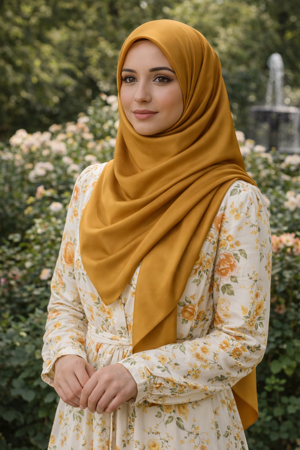 Wood Thruch Soft Rectangular Satin scarf for Women