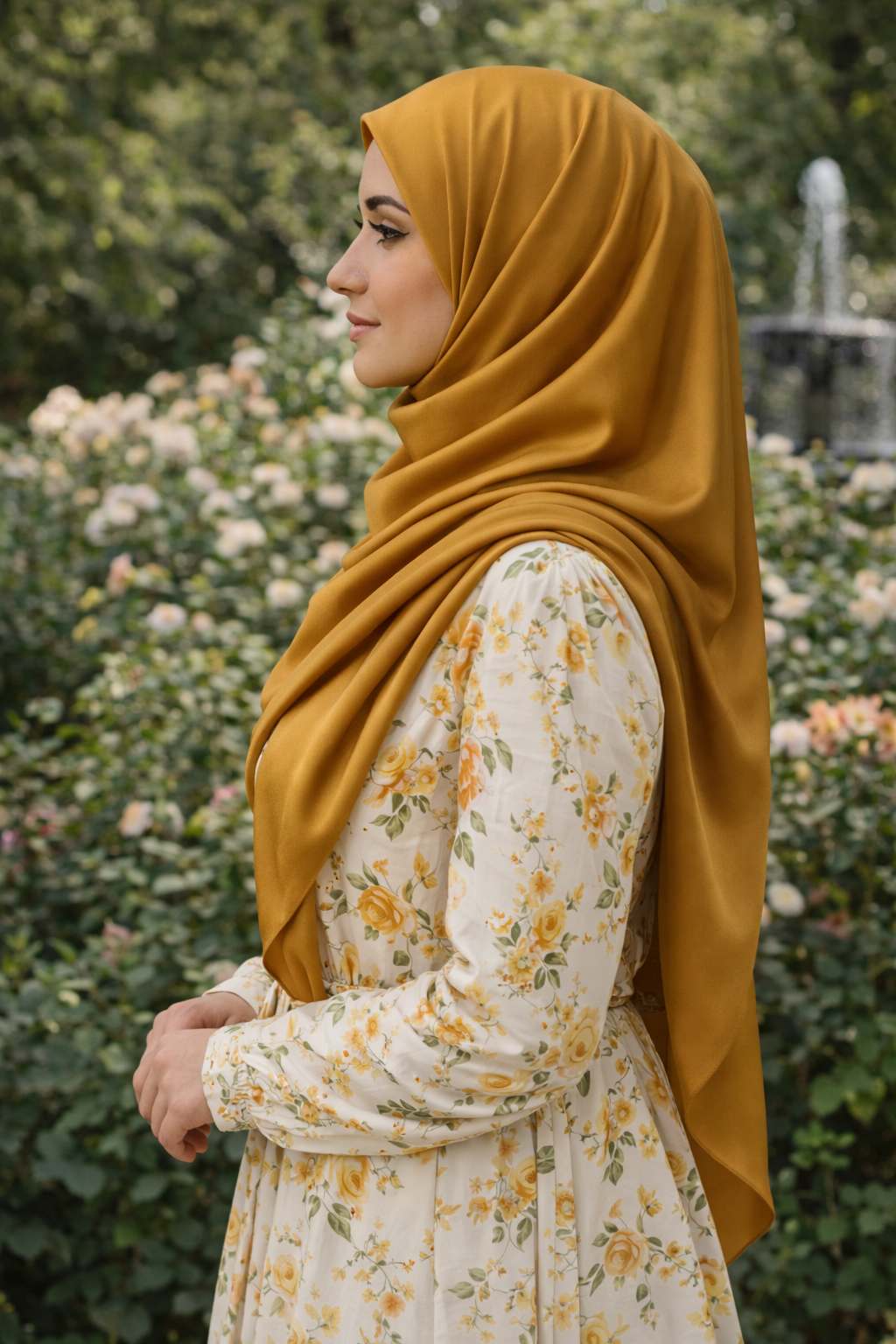 Wood Thruch Soft Rectangular Satin scarf for Women